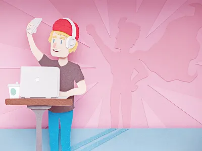 Milllenial illustration millenial papercut selfie