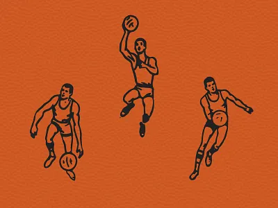 They shooting hoops / Yeah Yeah Yeah / They playing basketball basketball illustration vector vintage illustration
