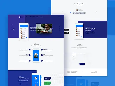 Mobile App Landing Page app chating customer graphicdesign landing messaging minimal page platform social uxui webdesign