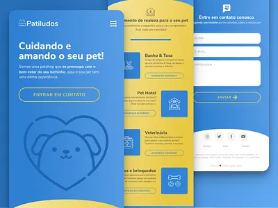 Patiludos Petshop Landing Page UI Mobile desktop flat landing page lp petshop ui
