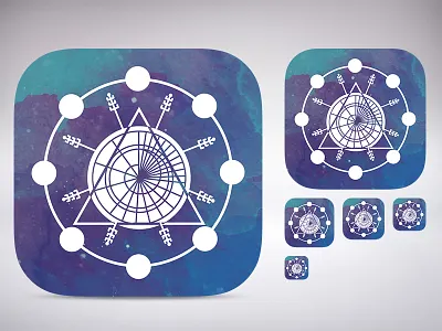 Icon for mobile app Horoscope app appstore astrology biorhythm design divination horoscope icon iphone mobile watercolor zodiac