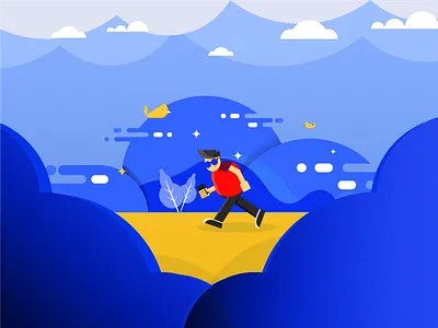 How Do You Walk? background book illustrations colorful flat flat illustration gesture illustration nature new shot trend web illustration wind