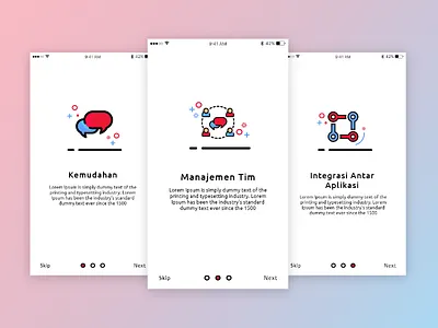 Onboarding Chat App chat icon indonesia intro ios onboarding simple ui user interface