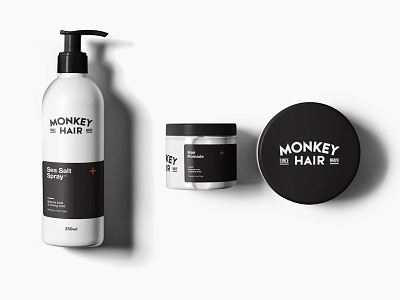 Monkey Hair - Type Logo & Product Packaging Design art design graphicdesign hair haircare monkey packaging product salon vector