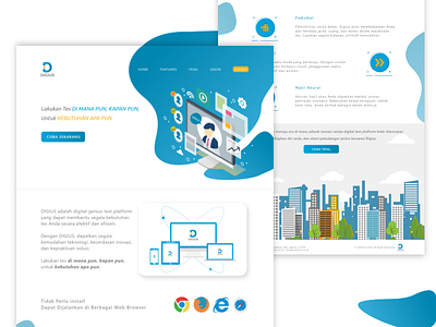 DIGIUS online test website landing page clean online test simple ui user interface website