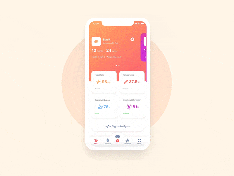 Pet Care Concept 3D 3d app care concept interface mobile pet service ui ux