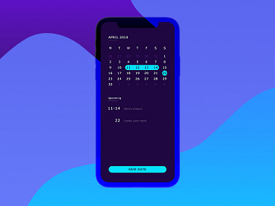 Daily Ui Challenge 038 - Calendar 038 app calendar challenge color daily mobile ui