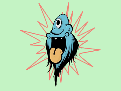 This yeti has one eye cartoon illustration time lapse