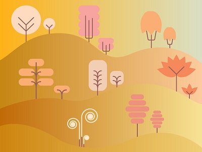 Happy Trees flat flat design gradient icon design icon set illustration trees