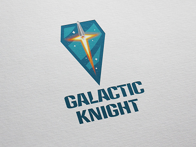 Galactic Knight Logo brand futuristic galaxy laser lightsaber logo night shield space sword