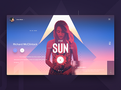 Contrast colorful contrast design gradient landing modern slider ui ux web woman