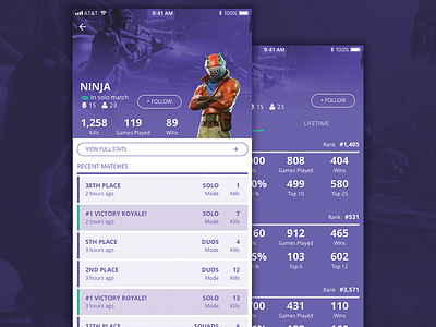 Daily UI 006 - User Profile daily ui fortnite game games gaming profile stat stats user user profile