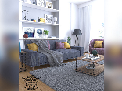 Livingroom 3d 3dmax coffee draw livingroom render