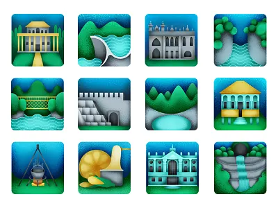 Landscape & Cultural heritage of Georgia, Samegrelo buildings culture georgia grain icons iconset landscape nature noisy samegrelo travel vector