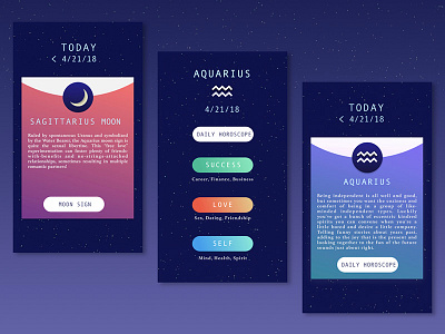 Horoscope gradient menu ui ux