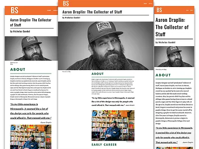 Aaron Draplin Article aaron draplin css html responsive web
