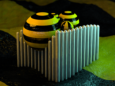 Chubees 3d abstract bees c4d cinema4d digital digital art