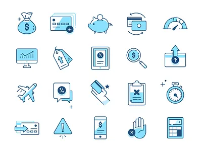 Icons bank credit card finance financial iconography icons money