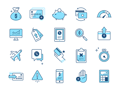 Icons bank credit card finance financial iconography icons money