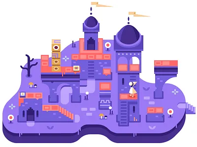 Monument Valley - Discord Overworld Snippet architecture castle flag game monument valley puzzle totem tower