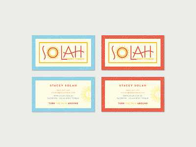 Solah | Business Cards branding business cards design graphic design health massage print