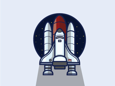 Rocket circle design gradient icon illustration night rocket space vector