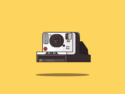 Polaroid One Step 2 2d camera flat icon illustration polaroid vector