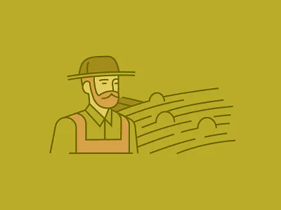 Icon for Annual Report beard eco farm farmer field hat icon illustration man nature wheat