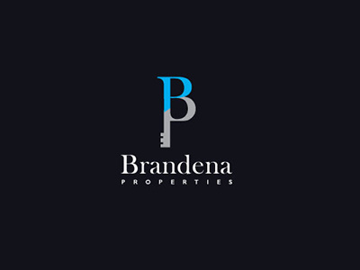 Brandena Properties Logo branding identity clever flat key lock logo minimal real estate simple