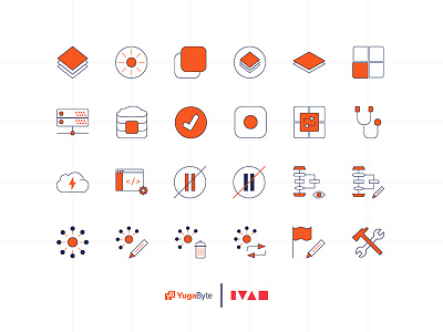 YugaByte icons set brand branding icon set icons illustration linear icons ui ui design user experience user interface ux website