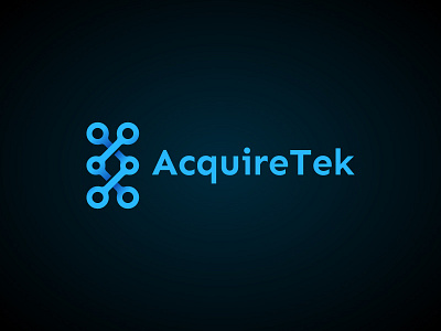 AcquireTek brand corporate identity logo minimalist tech
