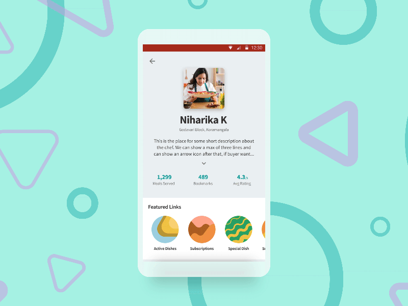 Profile page for Chef's animation figma gif interaction profile settings ui user user profile ux