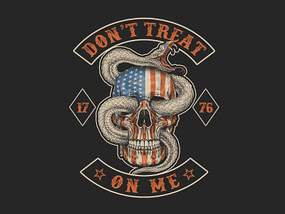 Don't Treat On Me americanskull americantee artworkforsale bandmerch clothingline graphictee orbusdeadsign secondamendment skullartwork skulldrawing teeartwork
