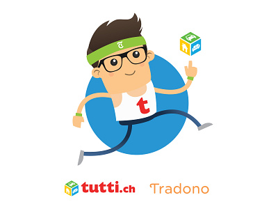 tutti.ch T-shirt for Zürich Marathon 2018 character illustration marketplace mascot tradono tshirt tutti.ch tuttolino vector