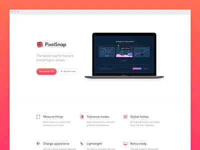 PixelSnap website app dimensions landing mac measure menubar os page pixel screen site web