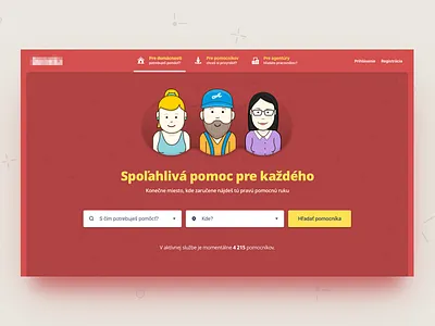 Find a helping hand avatar color home landing page search webdesign