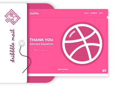 Hello Dribbble Shot book dribbble first shot hello dribbble shot illustration mail