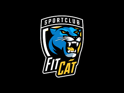 Fitcat animal cat esport fitness logo logotype mascot panther sports logo