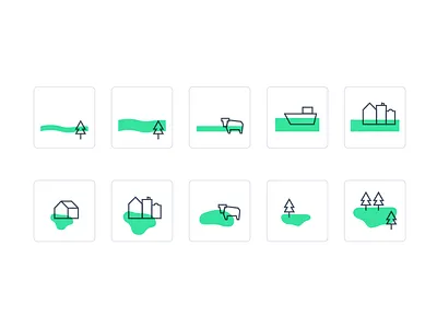 Waterdiertjes.nl Water types - Icon set appdesign data studio icon iconography illustrator ui ux waterdiertjes.nl