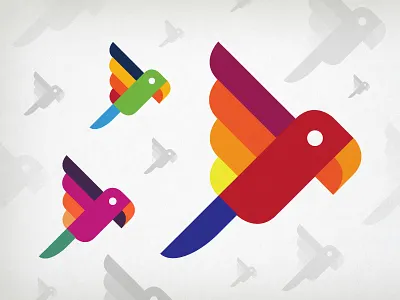 Who's a pretty boy then? brandmark logo parrot simplistic