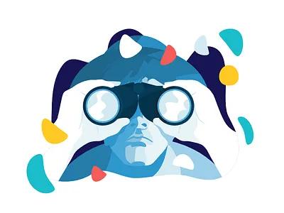 Binoculars binoculars character developers docker simple vector