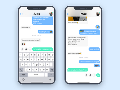 Daily UI #013 | Direct Messaging app bubble conversation dailyui direct interface ios iphone x message screen talk ui