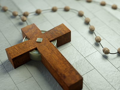 Rosary c4d catholic cross octane