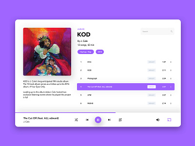 Daily UI challenge #009 — Music Player 009 dailyui music player