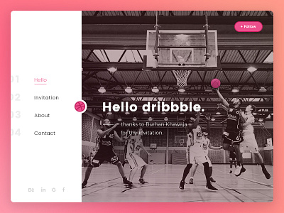 Hello Dribbble. basketball debut dribbble hello hi ui uiux ux web