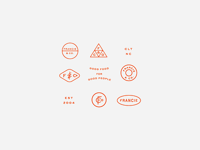 Francie & Co supporting elements branding icon icon design lockup monogram monogram design restaurant branding subbrand submark typography