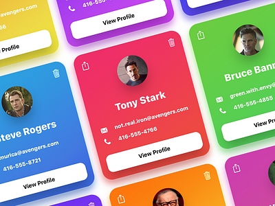 User Profile card cards color colorful dailyui profile round user