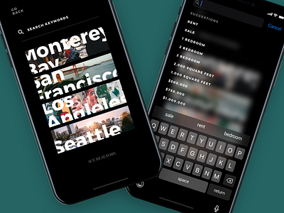 Ace Realtors black blur color creative dark digital minimalistic search triggers ui