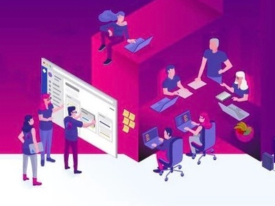 Isometric illustration vector at office illustration isometric office people vector