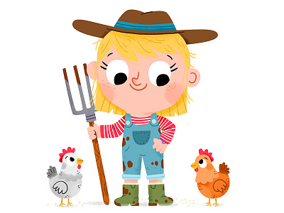 🐔👩‍🌾🐔 animals cute drawing fun illustration illustrator kids kidslit